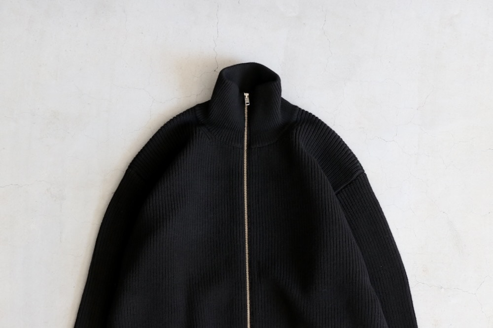 【JOURNAL STANDARD】ダブルZIP ドライバーズジャケット OVERSIZED DRIVERS KNIT ZIP JACKET(BLACK) - H-L
