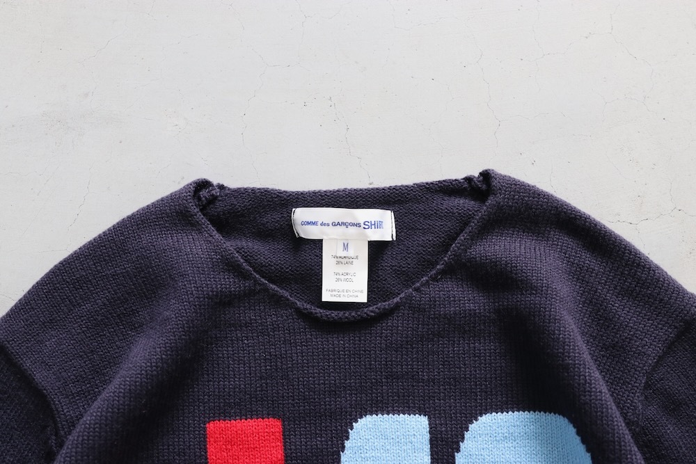 COMME des GARCONS SHIRT(���� �� ����륽�� �����) "acrylic wool intarsia gauge 7 FP-N006-051"