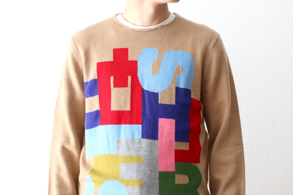 COMME des GARCONS SHIRT(���� �� ����륽�� �����) "acrylic wool intarsia gauge 7 FP-N006-051"