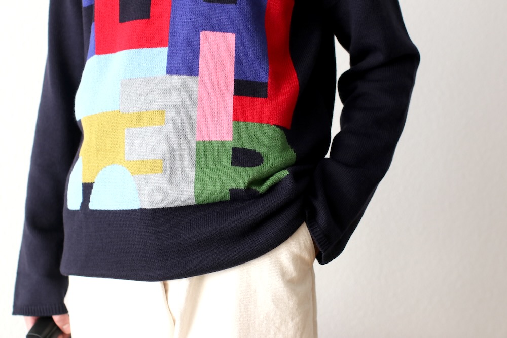 COMME des GARCONS SHIRT(���� �� ����륽�� �����) "acrylic wool intarsia gauge 7 FP-N006-051"
