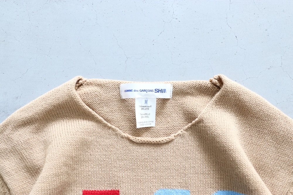COMME des GARCONS SHIRT(���� �� ����륽�� �����) "acrylic wool intarsia gauge 7 FP-N006-051"