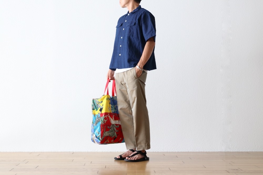 itten.(���åƥ�) "itten 6180 open collar S/S shirts -indigo border-"