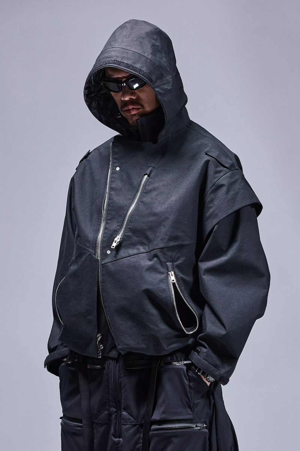 ACRONYM(˥) "J68W-BQ wide fir rider`s jacket -Xpore 3L CO face printed backer-"