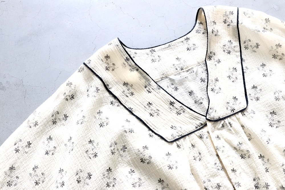 ��WOMEN'S��TOUJOURS�ʥȥ����塼�ˡ�Piping Bolero Blouse -FINE COTTON GAZE PIGMENT FLORAL PRINT CLOTH-"