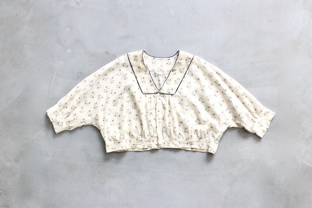 ��WOMEN'S��TOUJOURS�ʥȥ����塼�ˡ�Piping Bolero Blouse -FINE COTTON GAZE PIGMENT FLORAL PRINT CLOTH-"