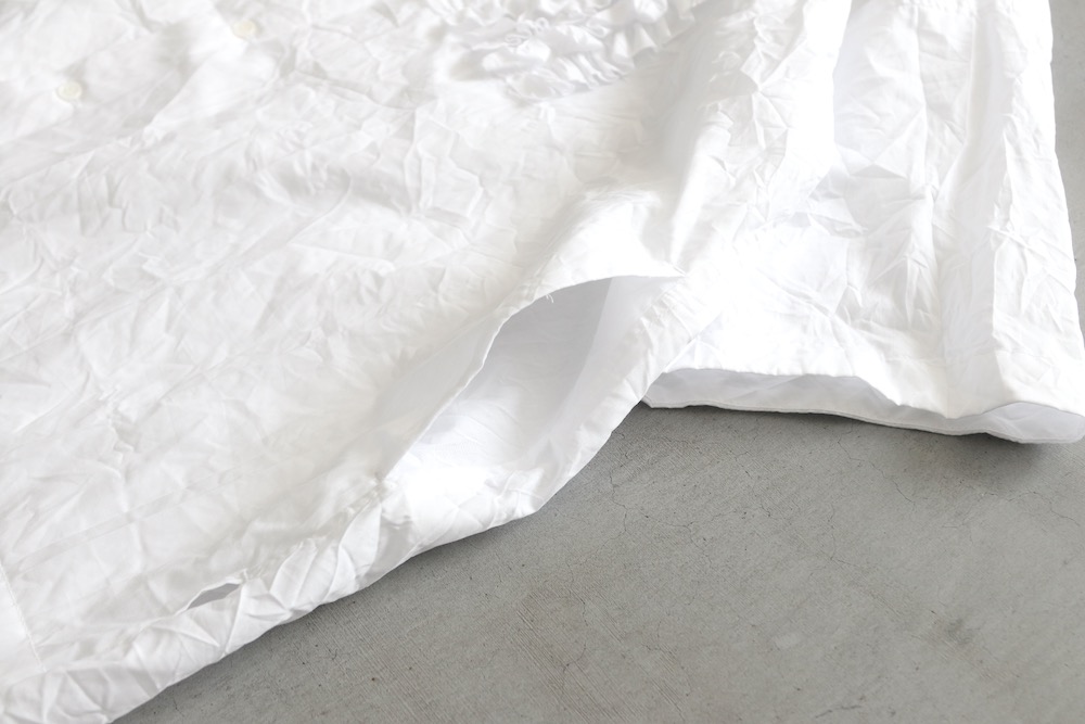 ��WOMEN'S��TOUJOURS�ʥȥ����塼�ˡ�Open Collar Short Sleeve Frill Shirt - WRINKLE COTTON PAPER CLOTH"