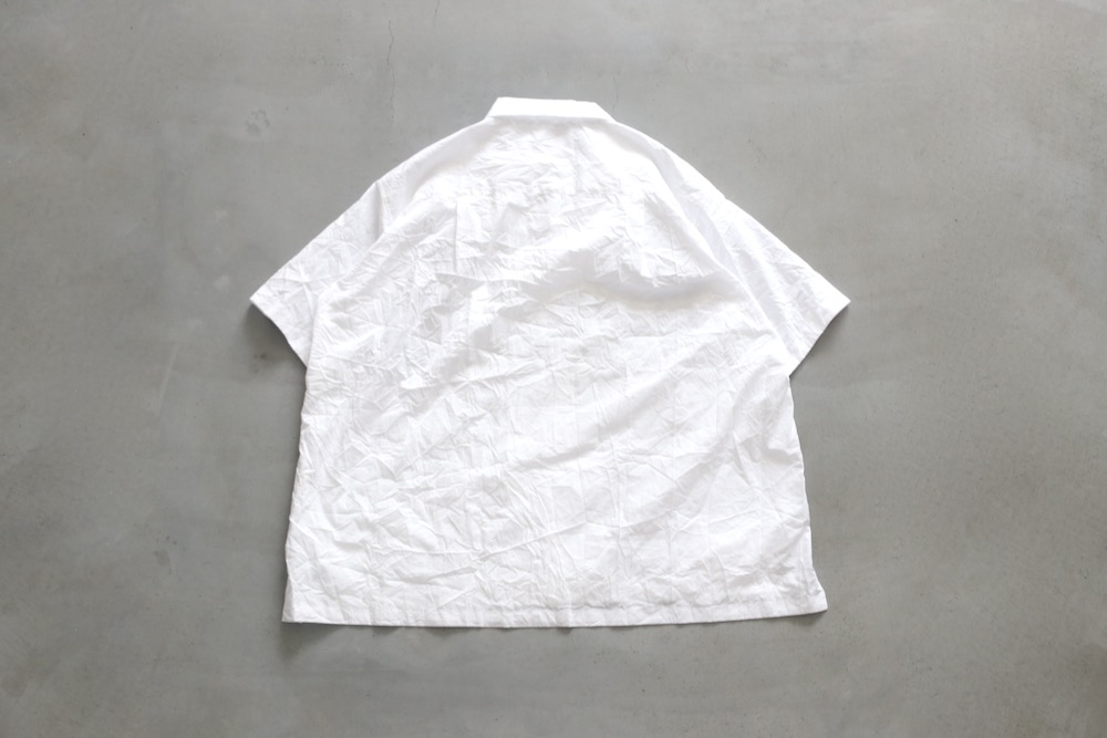 ��WOMEN'S��TOUJOURS�ʥȥ����塼�ˡ�Open Collar Short Sleeve Frill Shirt - WRINKLE COTTON PAPER CLOTH"