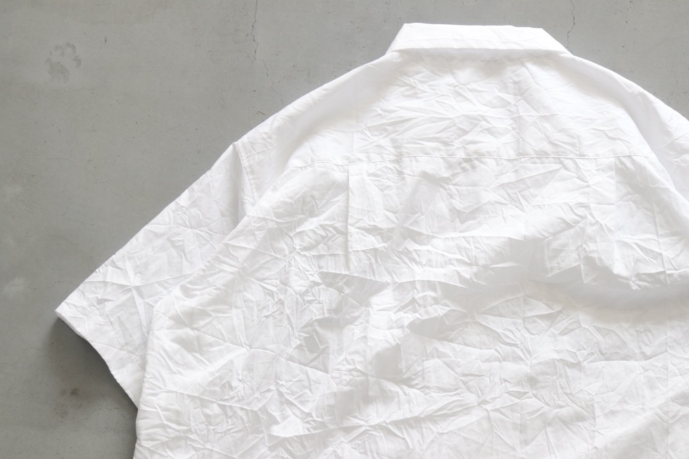 ��WOMEN'S��TOUJOURS�ʥȥ����塼�ˡ�Open Collar Short Sleeve Frill Shirt - WRINKLE COTTON PAPER CLOTH"