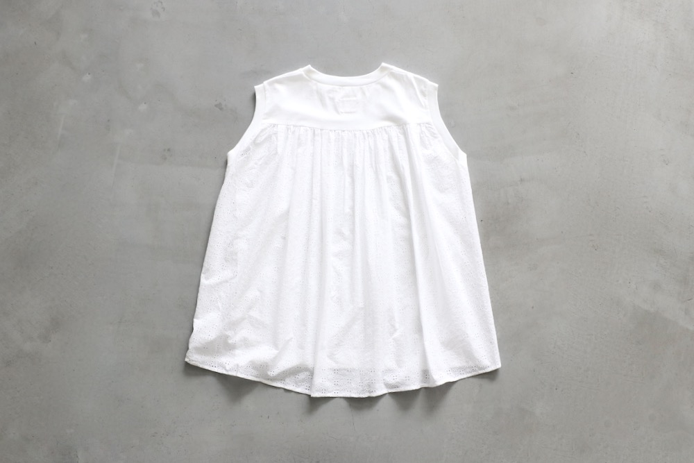 ��WOMEN'S��TOUJOURS�ʥȥ����塼�ˡ�Sleeveless Combination T-shirt -CUTWORK EMBROIDERY COTTON CLOTH-��