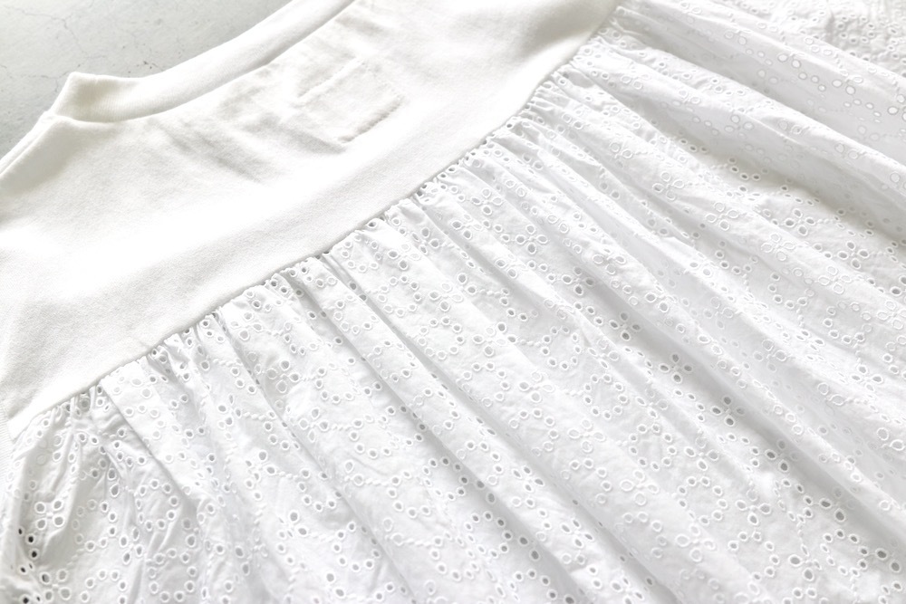 ��WOMEN'S��TOUJOURS�ʥȥ����塼�ˡ�Sleeveless Combination T-shirt -CUTWORK EMBROIDERY COTTON CLOTH-��