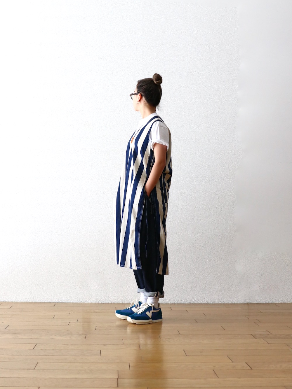 itten.(���åƥ�) ��itten 11 H vest long - Cotton Linen Stripe-��