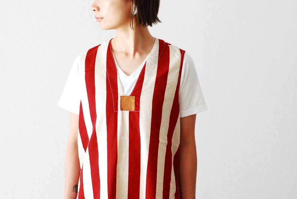 itten.(���åƥ�) ��itten 11 H vest long - Cotton Linen Stripe-��