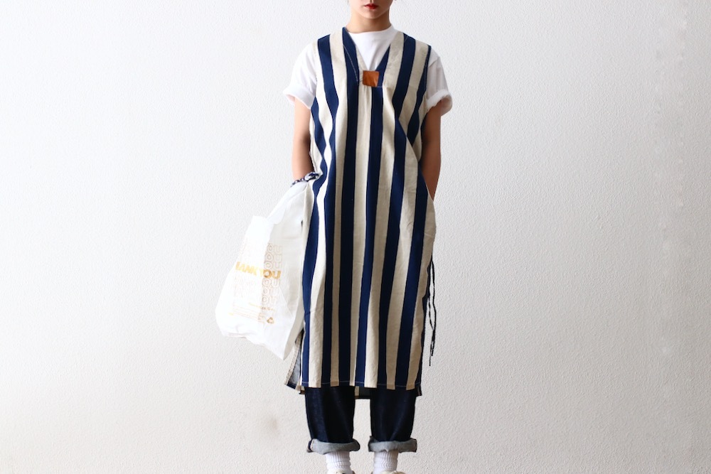 itten.(���åƥ�) ��itten 11 H vest long - Cotton Linen Stripe-��
