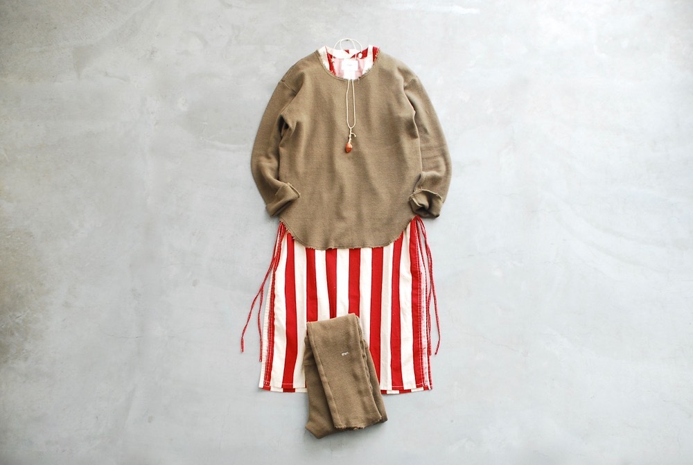itten.(���åƥ�) ��itten 11 H vest long - Cotton Linen Stripe-��
