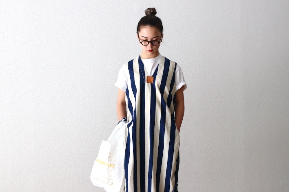 itten.(���åƥ�) ��itten 11 H vest long - Cotton Linen Stripe-��