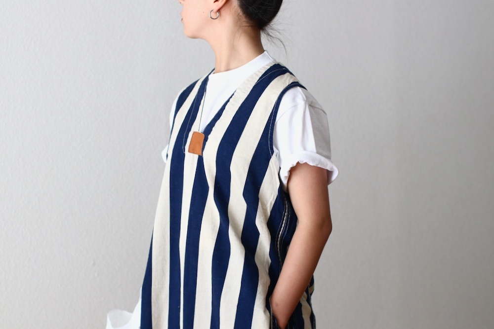 itten.(���åƥ�) ��itten 11 H vest long - Cotton Linen Stripe-��