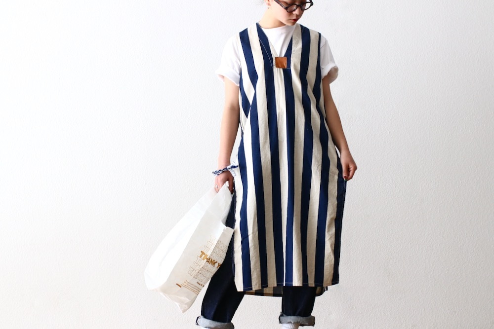 itten.(���åƥ�) ��itten 11 H vest long - Cotton Linen Stripe-��