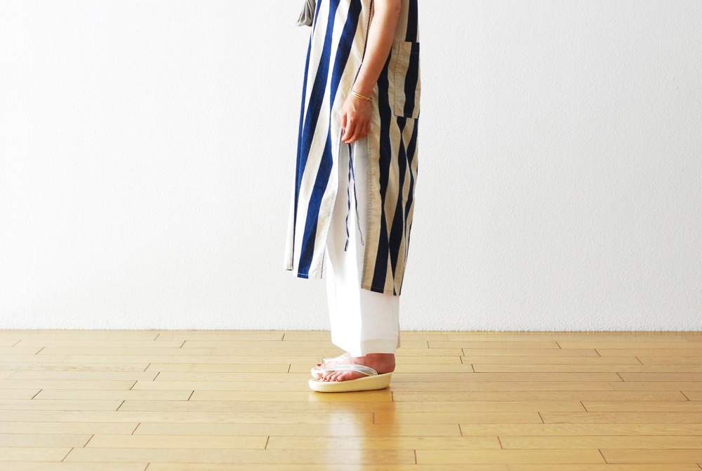 itten.(���åƥ�) ��itten 11 H vest long - Cotton Linen Stripe-��