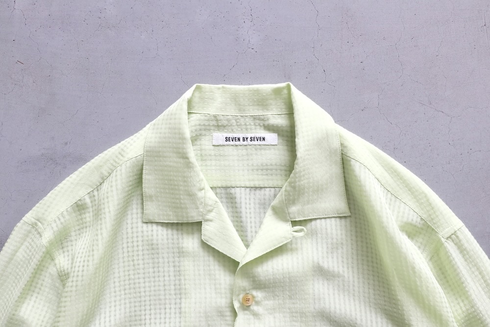 シャツ+ブラウス(長袖+七分) CFT. firm sheer check SH/pistacchio SEVEN BY SEVEN (セブンバイセブン) 