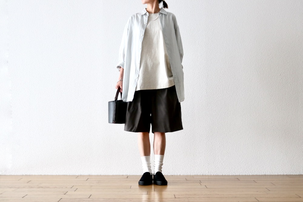 WOMEN'STOUJOURSʥȥ塼ˡ2 In-pleat Shorts - SUPER 120's TROPICAL WOOL CLOTH"