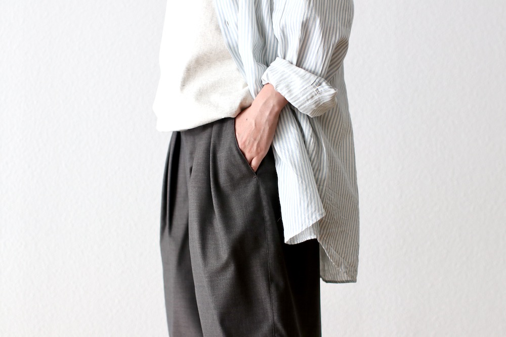 WOMEN'STOUJOURSʥȥ塼ˡ2 In-pleat Shorts - SUPER 120's TROPICAL WOOL CLOTH"