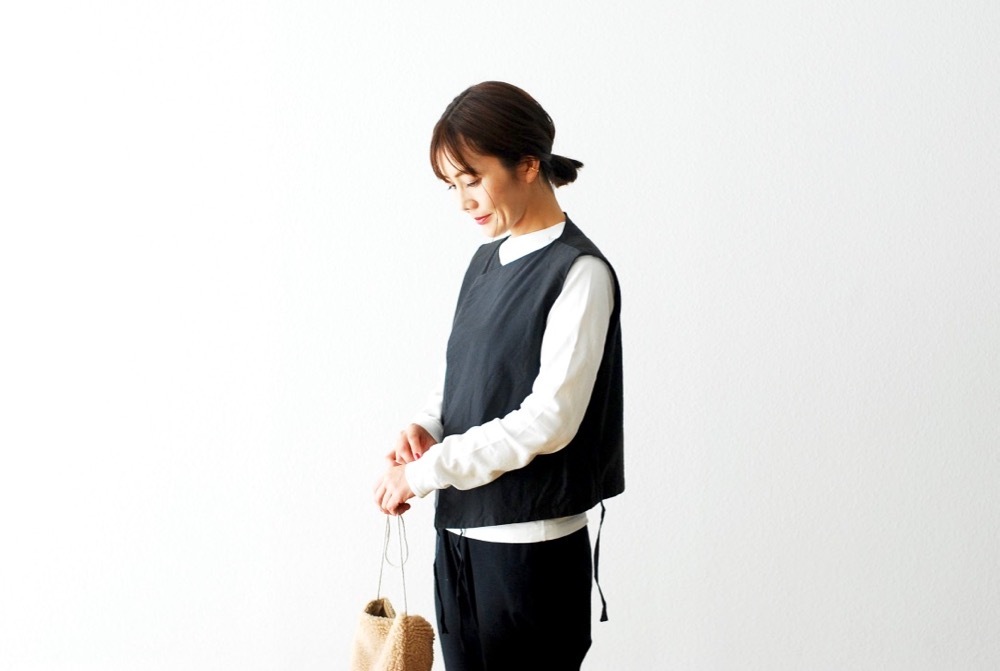 WOMEN'S】TOUJOURS（トゥジュー）“String Gilet - COTTON