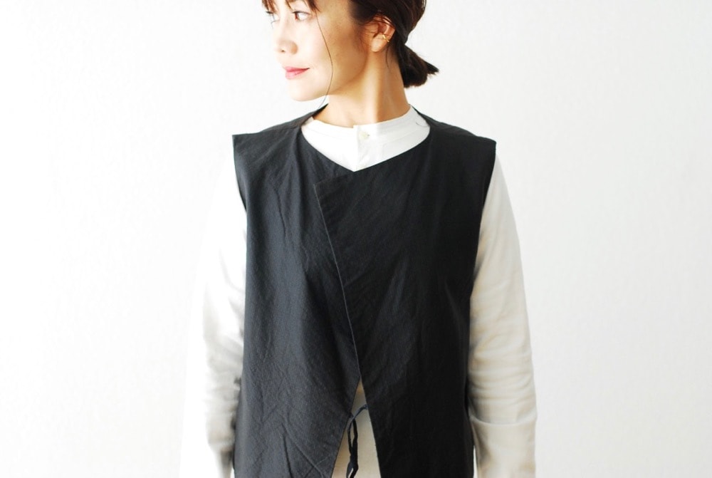 WOMEN'STOUJOURSʥȥ塼ˡString Gilet - COTTON*VISCOSE TUXEDO STRIPE CLOTH -