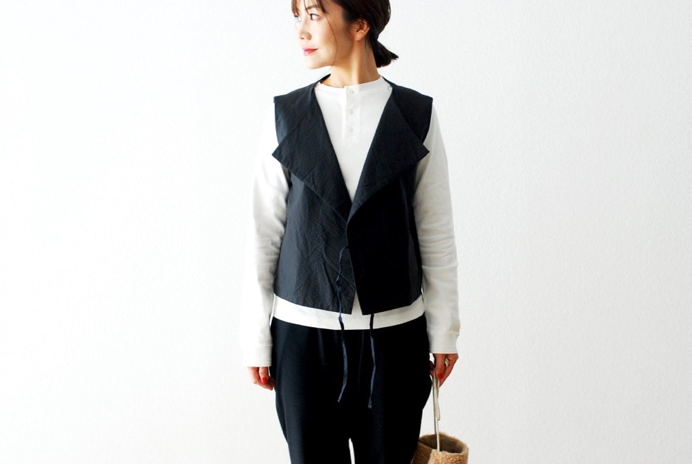 WOMEN'STOUJOURSʥȥ塼ˡString Gilet - COTTON*VISCOSE TUXEDO STRIPE CLOTH -