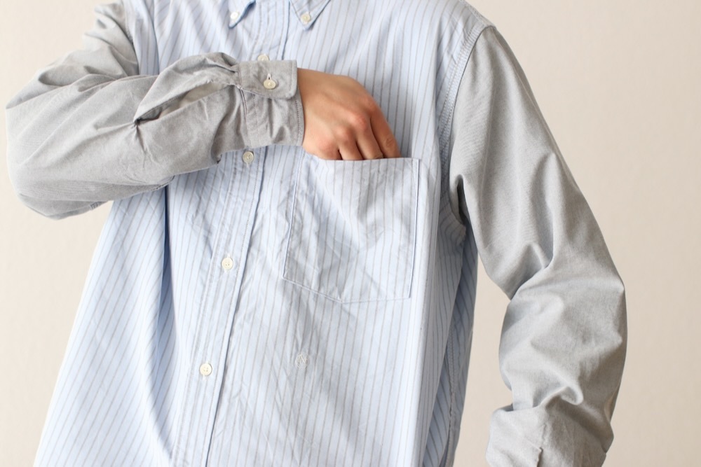 nanamica(�ʥʥߥ�) "Button Down Stripe Storm Shirt"