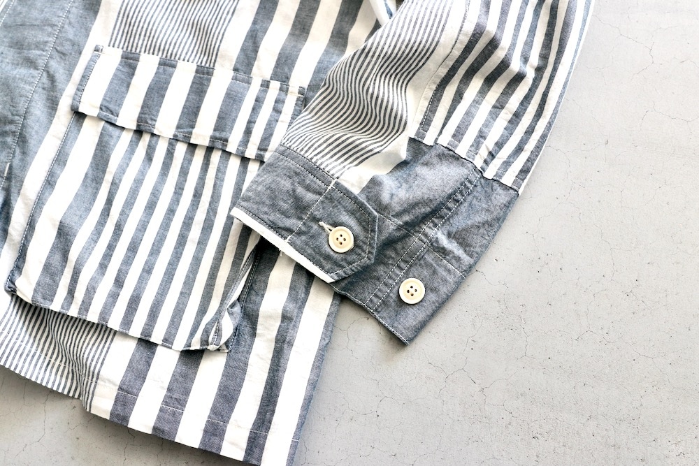 ��4.3 Release��Engineered Garments (���󥸥˥����ɥ�������) "BDU Jacket - Stripe Cotton Chambray -"