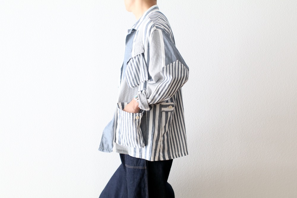 ��4.3 Release��Engineered Garments (���󥸥˥����ɥ�������) "BDU Jacket - Stripe Cotton Chambray -"