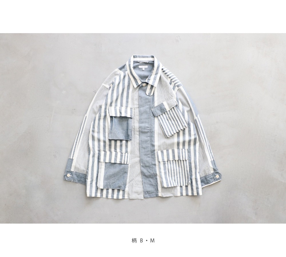 ��4.3 Release��Engineered Garments (���󥸥˥����ɥ�������) "BDU Jacket - Stripe Cotton Chambray -"
