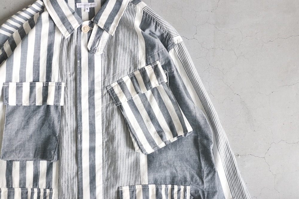 ��4.3 Release��Engineered Garments (���󥸥˥����ɥ�������) "BDU Jacket - Stripe Cotton Chambray -"