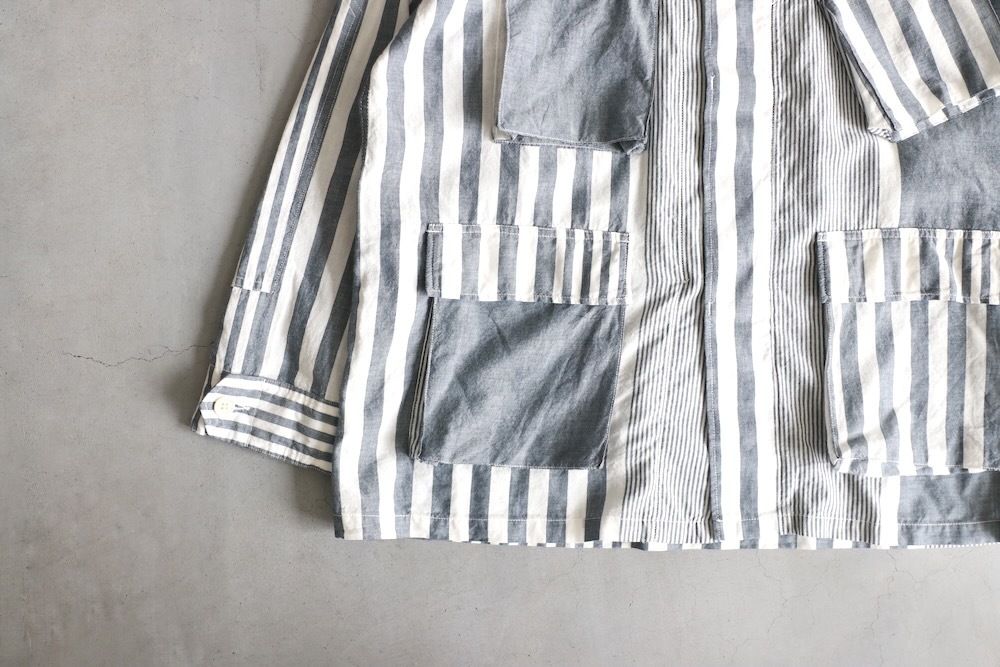 ��4.3 Release��Engineered Garments (���󥸥˥����ɥ�������) "BDU Jacket - Stripe Cotton Chambray -"