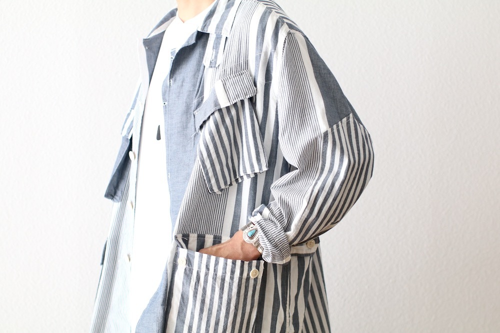 ��4.3 Release��Engineered Garments (���󥸥˥����ɥ�������) "BDU Jacket - Stripe Cotton Chambray -"