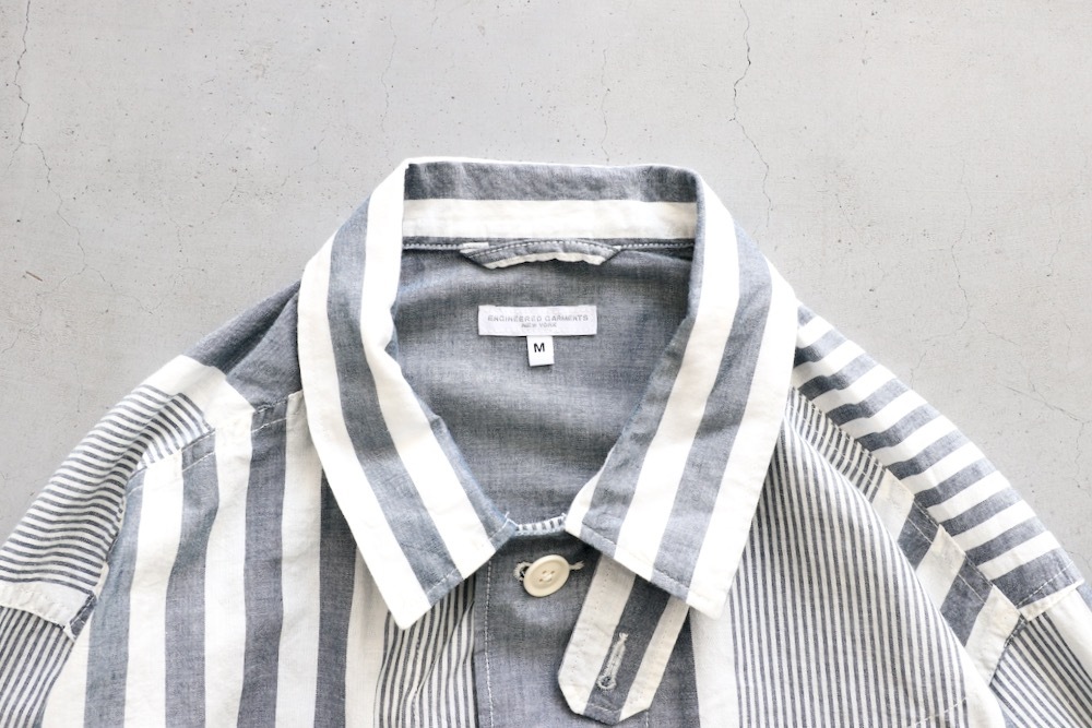 ��4.3 Release��Engineered Garments (���󥸥˥����ɥ�������) "BDU Jacket - Stripe Cotton Chambray -"