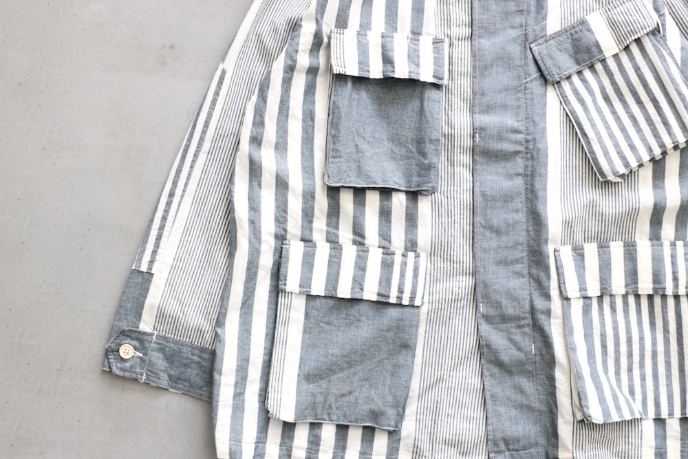 ��4.3 Release��Engineered Garments (���󥸥˥����ɥ�������) "BDU Jacket - Stripe Cotton Chambray -"