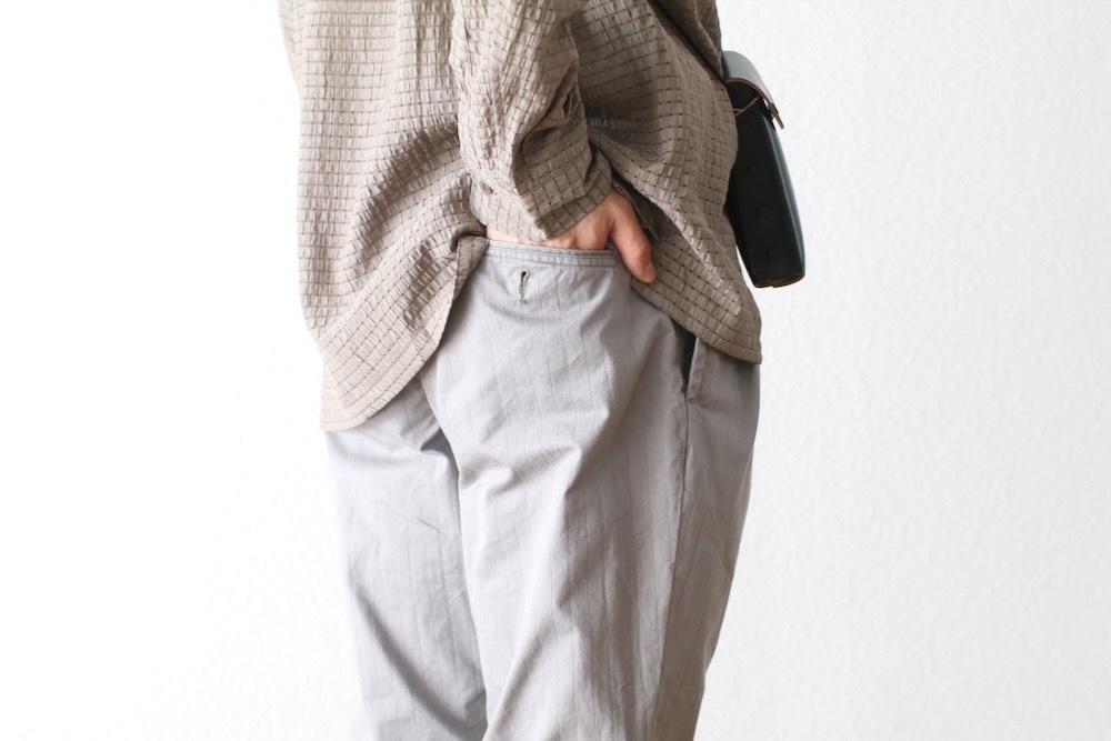 nonnative(�Υ�ͥ��ƥ���) "OFFICER CHINO TROUSERS COTTON DOBBY STRIPE PIGMENT DYE"