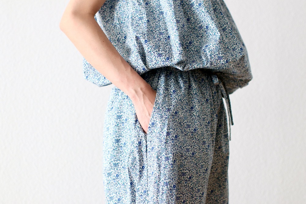 WOMEN'STOUJOURSʥȥ塼ˡRelax Pants - LIBERTY BLUE FLOWER PRINT COTTON CLOTH"