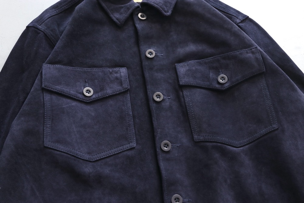 SEVEN BY SEVEN (֥Х֥) "LEATHER FATIGUE SHIRTS - Milled cow nubuck -"