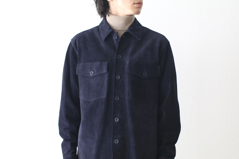 SEVEN BY SEVEN (֥Х֥) "LEATHER FATIGUE SHIRTS - Milled cow nubuck -"