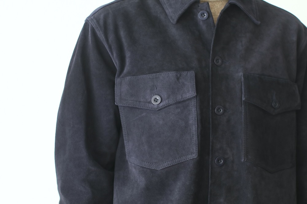 SEVEN BY SEVEN (֥Х֥) "LEATHER FATIGUE SHIRTS - Milled cow nubuck -"