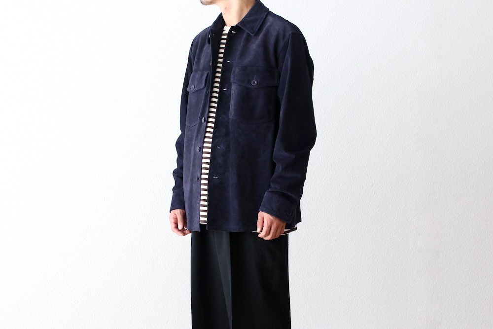 SEVEN BY SEVEN (֥Х֥) "LEATHER FATIGUE SHIRTS - Milled cow nubuck -"