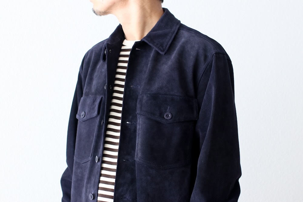 SEVEN BY SEVEN (֥Х֥) "LEATHER FATIGUE SHIRTS - Milled cow nubuck -"