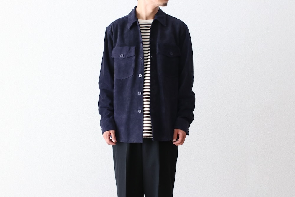 SEVEN BY SEVEN (֥Х֥) "LEATHER FATIGUE SHIRTS - Milled cow nubuck -"