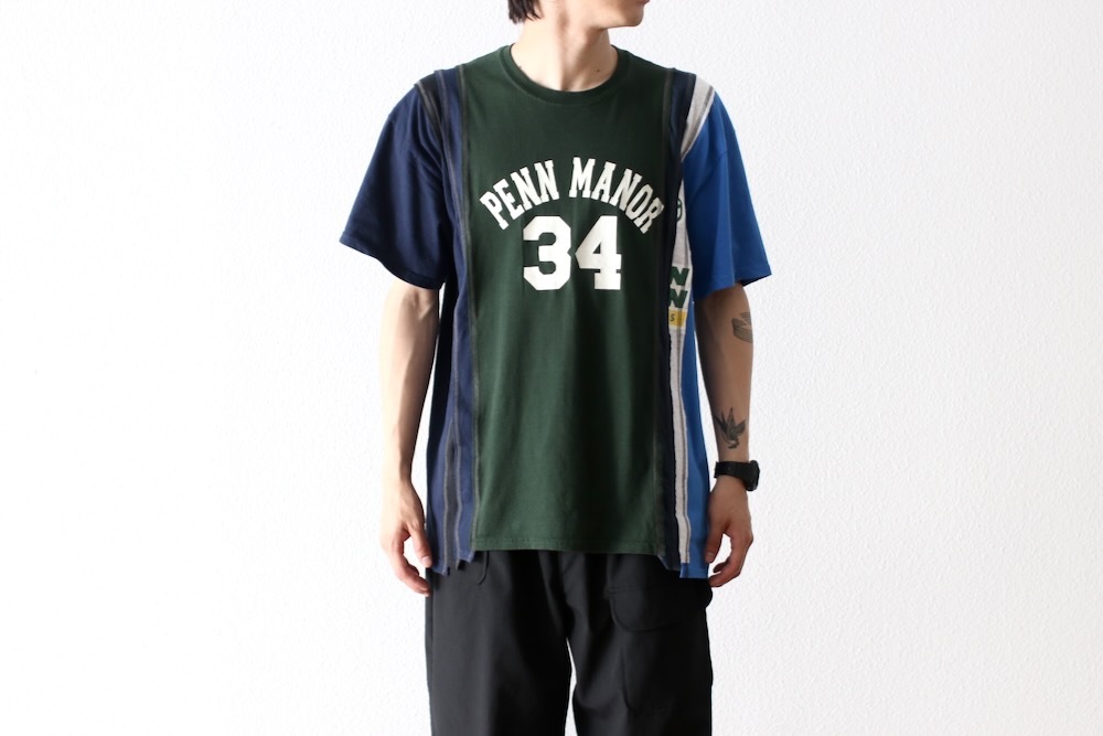 【別注】Needlesニードルズ 7Cuts Wide半袖Tシャツ Rebuild by Needles(リビルドバイニードルズ)