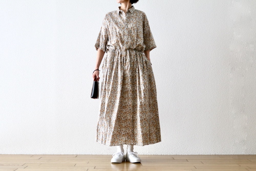 WOMEN'S】TOUJOURS（トゥジュー）“Short Sleeve Classic Gathered