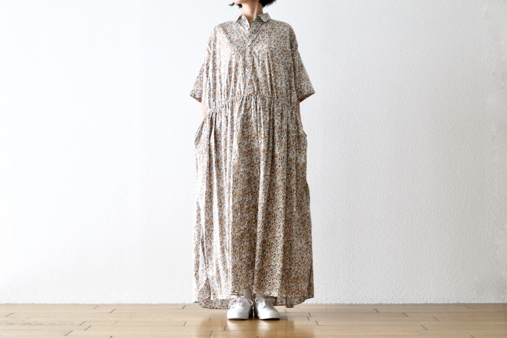 WOMEN'S】TOUJOURS（トゥジュー）“Short Sleeve Classic Gathered