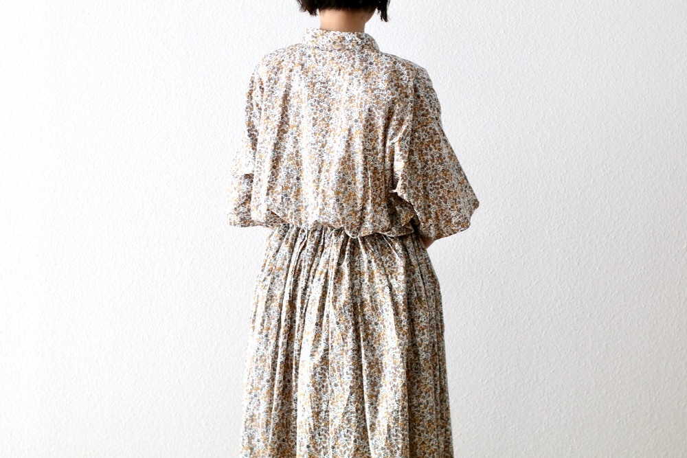 ��WOMEN'S��TOUJOURS�ʥȥ����塼�ˡ�Short Sleeve Classic Gathered Dress -LIBERTY BERRY FLOWER PRINT COTTON CLOTH-��