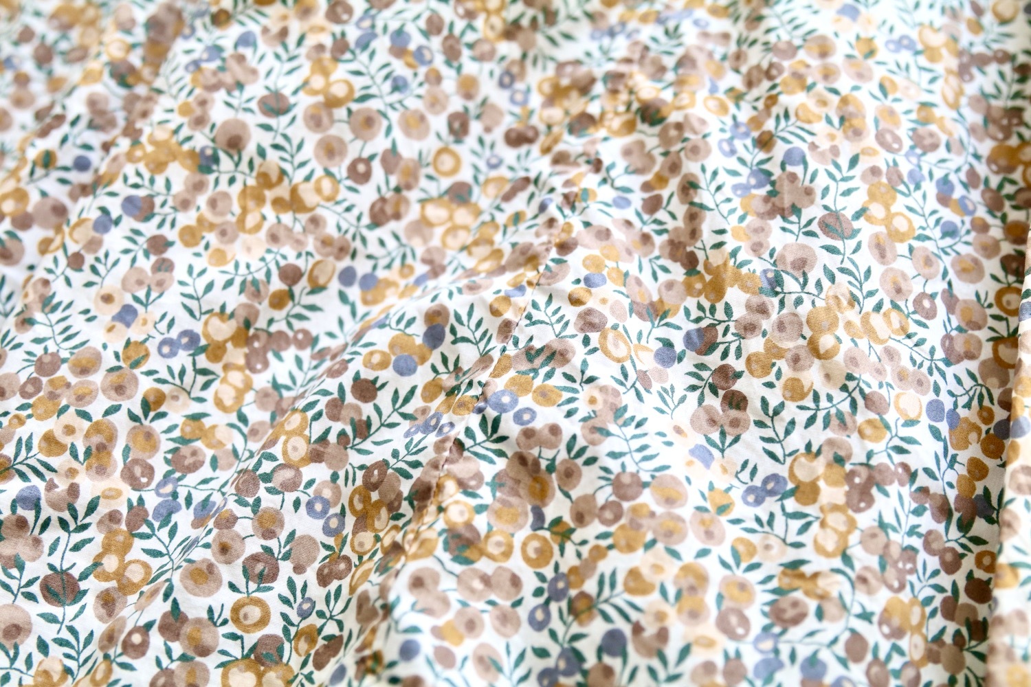 ��WOMEN'S��TOUJOURS�ʥȥ����塼�ˡ�Short Sleeve Classic Gathered Dress -LIBERTY BERRY FLOWER PRINT COTTON CLOTH-��